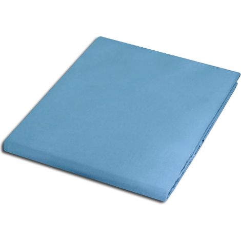 Drap-housse en coton 200x220 bleu (1/5)