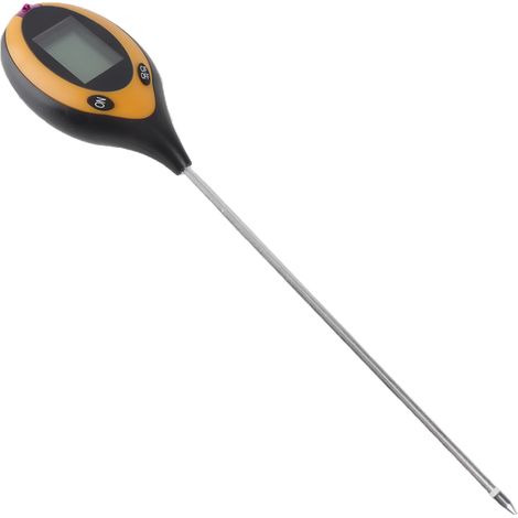 Instrument d'analyse du sol 4-en-1, mesure l'acidité, l'humidité, la température et la luminosité, écran LCD rétroéclairé, sonde 200 mm, pour jardin et potager (1/5)