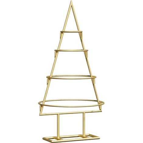 Árbol de Navidad de metal con soporte Dorado 60 cm vidaXL
