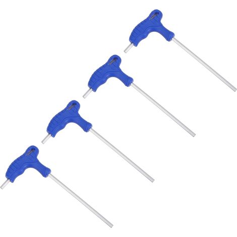 Geeignet für 4-teiliges Set 4-mm-Inbusschlüssel, T-Griff-Doppelschlüssel, metrischer CR-V-Stahl-Flachschlüssel für Heimwerker-Autoreparaturen (1/5)