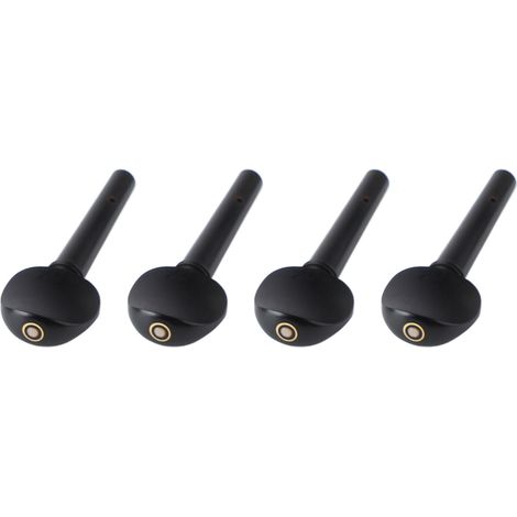 4 chevilles de violon en ébène avec arbre perforant, accessoires de remplacement noirs (1/5)