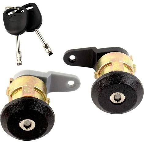Cylindre De Serrure De Porte Avant - Pour Ford Courier 95-99 Escort 95-02 Fiesta 95-02 Ka 96-08 - Lot De 2 Avec 4 Clés (1/4)