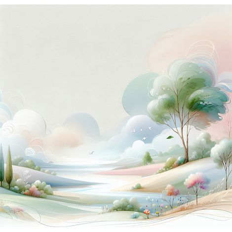 Papier peint panoramique Enfants - Féerique - 130 cm x 130 cm (1/2)