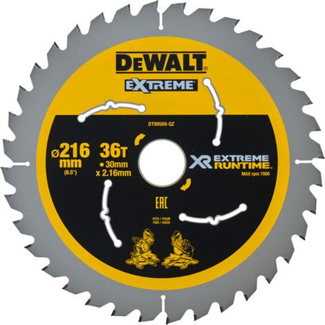 Dewalt DT99569 216mm Extreme Runtime Circular Saw Blade (216mm x 30mm x 36T)