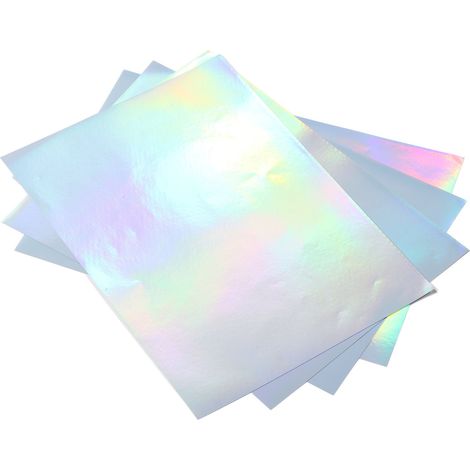 22 feuilles de papier autocollant holographique imprimable A4, imperméable, pour imprimantes jet d'encre et laser. (1/5)