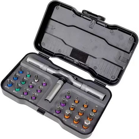 TrAdE Shop Traesio - Kit Cacciaviti A Cricchetto 24in1 Di Precisione Con 24 Punte Manico Rimovibile Riparazioni - (1/5)