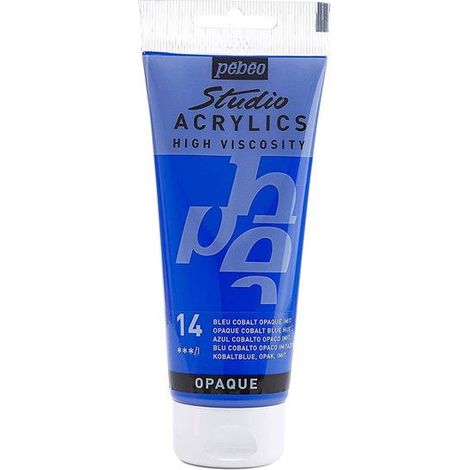 Peinture Acrylique - Pébéo - Studio - Bleu Cobalt - 100 ml - Satiné (1/2)