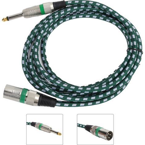 Câble Microphone XLR Mâle vers Jack 6.35mm pour Signal Équilibré JD6008