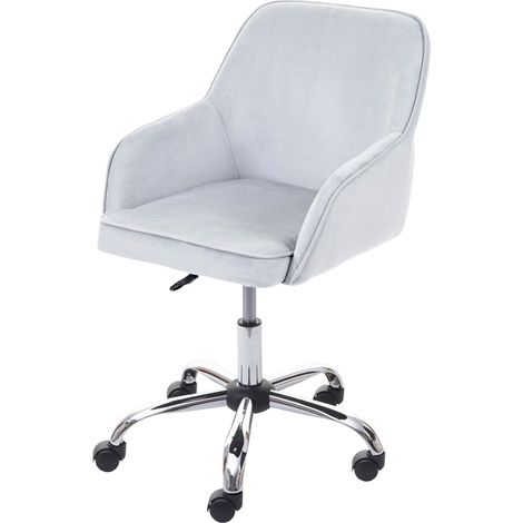 Bürostuhl HHG-582, Schreibtischstuhl Chefsessel Drehstuhl, Retro Design Samt grau