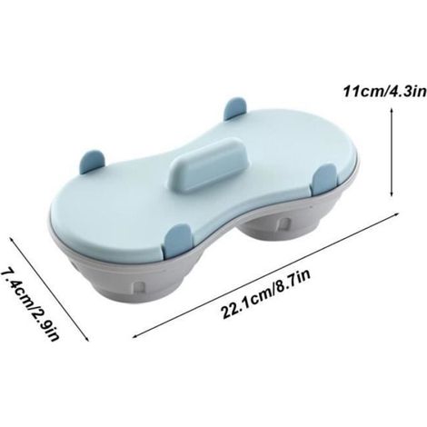2 pièce Cuiseur à Oeufs Double Tasse, Cuiseur à Oeufs Micro-ondes, Cuiseur à œufs pour Micro-ondes, parfaits et nutritifs (bleu) (1/4)