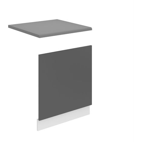 BELINI Habillage de Porte Lave Vaisselle PO60  Meuble Lave Vaisselle avec Plan de Travail I Accessoire pour Lave-Vaisselle Cuisine - Teille: 1,6 x 60 x 57 cm I Couleur: Argent Mat (1/4)