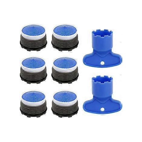 Lot de 6 aérateurs de robinet, aérateur de robinet M21.5, système anti-débordement pour robinet mitigeur de cuisine et de salle de bain. (1/5)