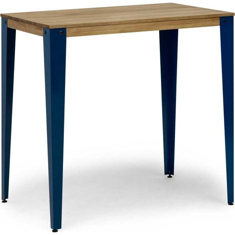 Mesa Lunds Alta 60x100x110cm Azul en madera maciza de pino acabado vintage estilo Industrial Box Furniture (1/5)