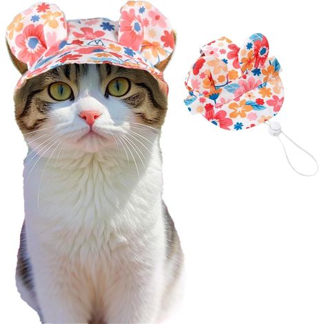 1 casquette pour chien, trous pour oreilles, matière polyester, design réglable, pour extérieur (1/5)