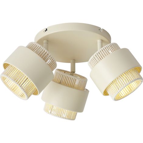 QAZQA Faretto da soffitto moderno beige a 3 luci con faretti (1/5)
