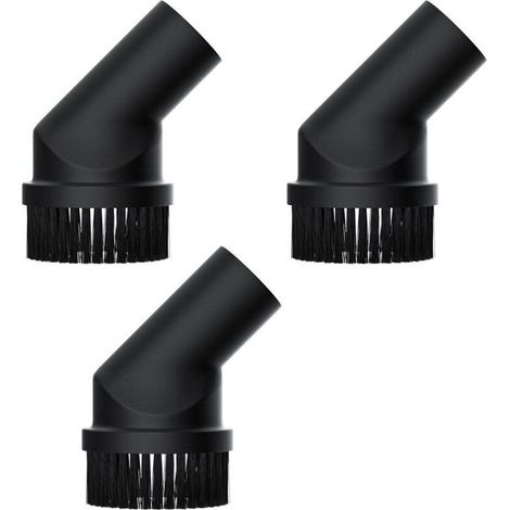 3 pack Premium Brosse d'aspirateur pour meubles, Brosse ronde avec diamètre de 35mm avec tête pivotante – Convient pour AEG, Bosch, Siemens, Miele, Panasonic, Philips, Rowenta, Samsung, et (1/4)