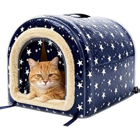 Abri d'extérieur pour chat résistant aux intempéries avec 4 piquets (1/5)