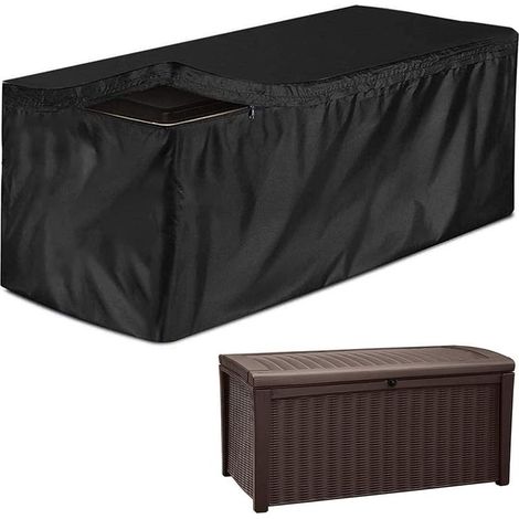Gartenbox-Abdeckung für Terrassen und Aufbewahrungsboxen im Freien, wasserdichtes Oxford-Gewebe, 130 x 60 x 71 cm