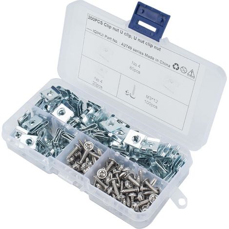 Packung mit 200 universellen U-förmigen Clips für Autos und Motorräder – Befestigungselemente zur Montage von Dichtungen und verschiedenen Bauteilen (1/5)