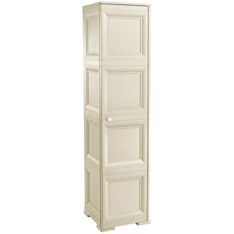 Tontarelli S.p.A. COLONNINA 4 Moduli Ante Lisce Mobile Contenitore, Angora, 43x40x164 cm (1/4)