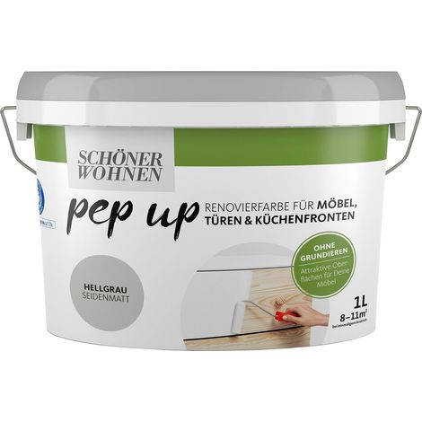 Schöner Wohnen FarbePep Up für Möbel, Türen + Küchen 1,0 Ltr. hellgrau (1/2)