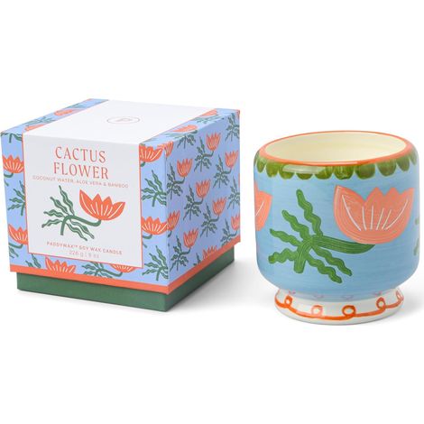 Bougie parfumée Dopo en céramique peinte à la main - 226 g - Fleur de cactus (1/5)