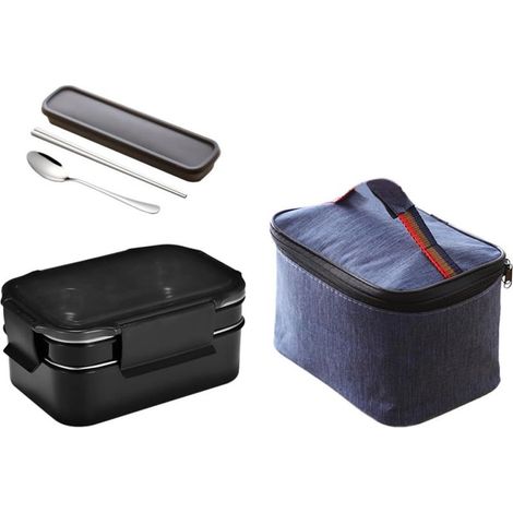Boîte à lunch Bento en acier inoxydable plusieurs compartiments (1/5)