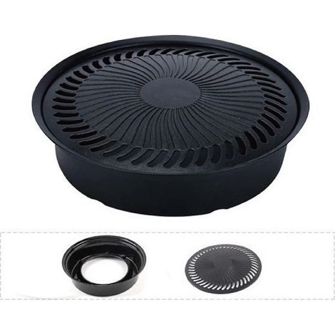 Plaque de cuisson extérieure pour barbecue (compatible avec les réchauds à gaz portables), plaque de cuisson ronde, portable et multifonctionnelle antiadhésive. (1/5)