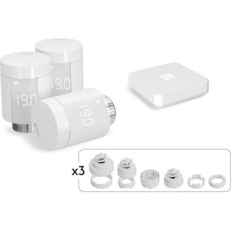 Pack connecté adapt 3 têtes thermostatiques Smart TRV Starter Pack- Delta Dore 6053090