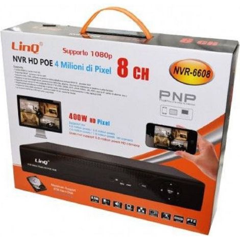 Trade Shop - Nvr Poe 8 Ch Channel Rec & Live Full Hd 1080p Wifi H.264 H.265 P2p 4mp Nvr-6608 - (1/2)