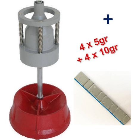 Equilibreuse de Roue Manuelle Portable + 100 Barrettes Plombs Masses d'Equilibrage Adhésifs 4x5g+4x10g (1/3)