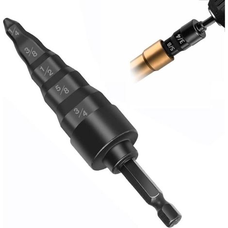 Extenseur de tube en cuivre, 5 en 1 tube de cuivre expander, acier à haute teneur en carbone 1/4'' 3/8'' 1/2'' 5/8'' 3/4'', kit de réparation HVAC, foret de rétreint (1/5)