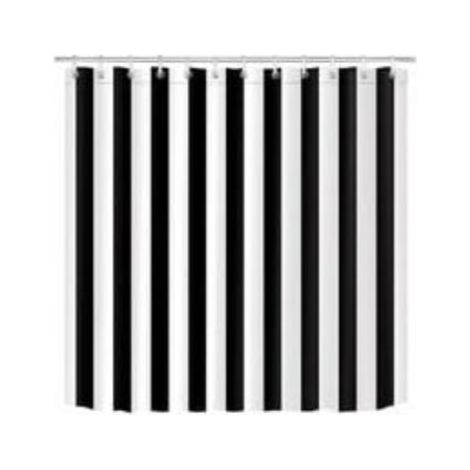 Rideau de douche rayé noir et blanc tissu Polyester imperméable décor de salle de bain 180x200cm rideau de douche élégant Simple (1/4)