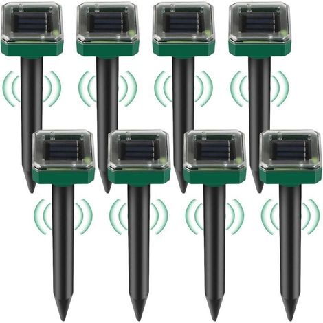 Solar Ultrasonic Mole Repellent, 8-Piece Solar Ultrasonic Mole Repellent, IP65 Waterproof (1/4)