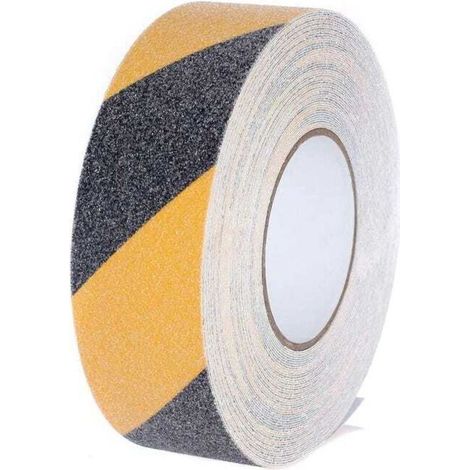 Ruban adhésif antidérapant pour escaliers – Pour marches, marches, échelles et plus encore – Jaune et noir, 1 rouleau, 25 mm x 5 m (1/5)