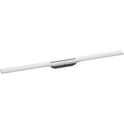 Caniveau de douche linéaire 1000 mm, Siphon de sol découpable pour montage libre, Blanc mat (1/5)