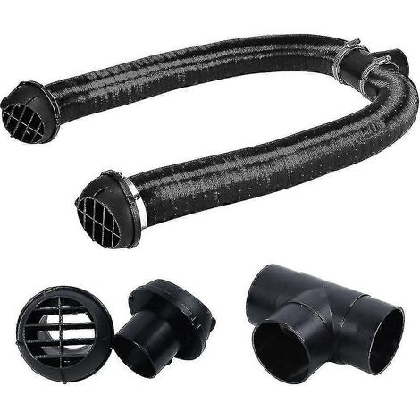 Raccord en T pour conduit de chauffage de 60 mm, vanne de sortie d'air chaud, colliers de serrage et accessoires de rechange (1/5)