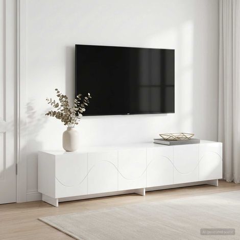 vidaXL TV Stand 180 x 34.5 x 40 cm High Gloss White Engineered Wood (1/5)