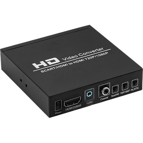 Scart to HDMI Converter SCART+HDMI to HDMI with 3.5mm Format Convert 480I(NTSC)/576I(PAL) to HDMI Signal Output 720P/1080P Connect with DVD,Set-top Box,HD Player,GameConsole (1/5)