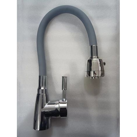 Export-grade black pointed tee with colored universal tube for kitchen sinks, hot and cold water mixers, and handwashing basins - splash-proof faucet - gray model