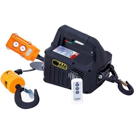 Grue électrique télécommandée à câble métallique, 500kg, palan à coque en aluminium, petite grue d'intérieur domestique(Remote control,100 Kg 25m) (1/5)