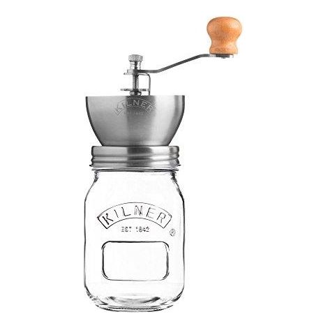 Kilner Molino de café manual plateado capacidad 0.5 L