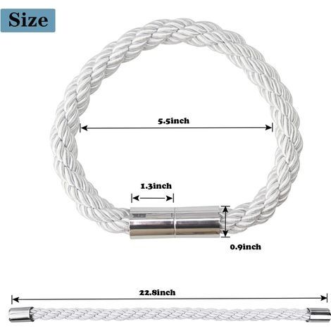 Stück magnetische, geflochtene Gardinenhalter, magnetische Gardinenschlaufen, magnetische Gardinenhalter, für die Dekoration von Wohn- und Büroräumen (Silber) (1/4)