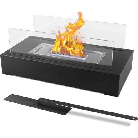 [NIEMALS VERWENDET] Tischkamin für Balkon, Dekoration, für drinnen und draußen, sorgt für Lagerfeueratmosphäre, Schwarz