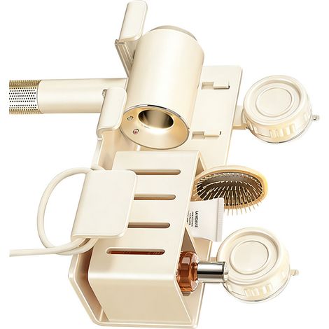 Soporte de pared con ventosa para secador de pelo, adhesivo - Blanco 2