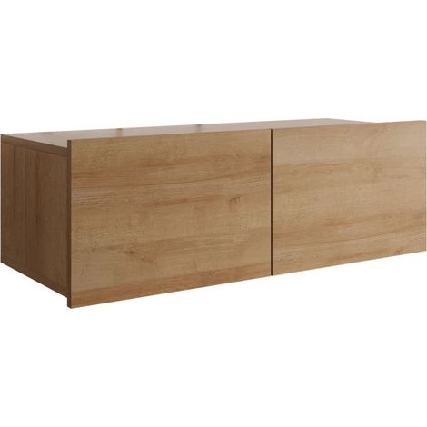 Meuble TV Remus I, Chêne doré, Le nombre de portes: 2, Nombre de tiroirs: 0, 100x37x43cm