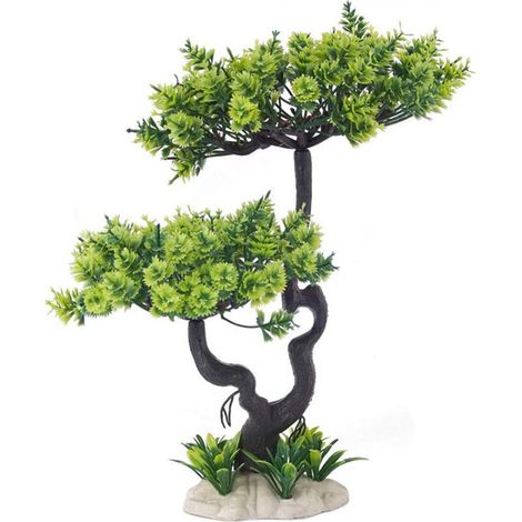 1 plante artificielle pour aquarium, hauteur 22 cm, base 8,5 cm, en PVC non toxique, pour eau douce et eau de mer (1/5)