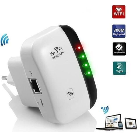 Mini-WLAN-Router-Repeater mit 300 m Reichweite, WLAN-Verstärker, IEEE 802.11 N/G/B-Standard, 2,4 GHz, WPS-Schutz (1/4)