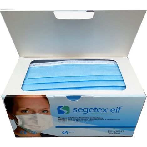 Boite de 50 masques de protections respiratoires SEGETEX médical très haute filtration (1/4)