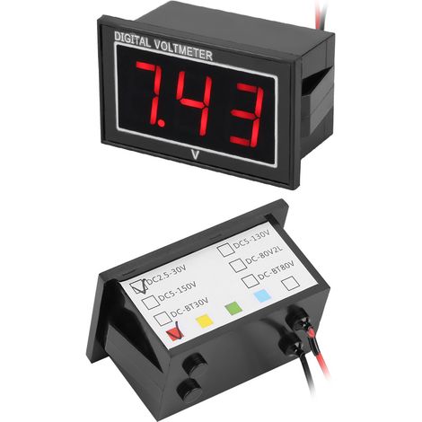 1 Stück digitales 0,56″ LED-Display wasserdichtes Voltmeter DC-Spannungsmessgerät (2,5-30 V, Rot) (1/5)